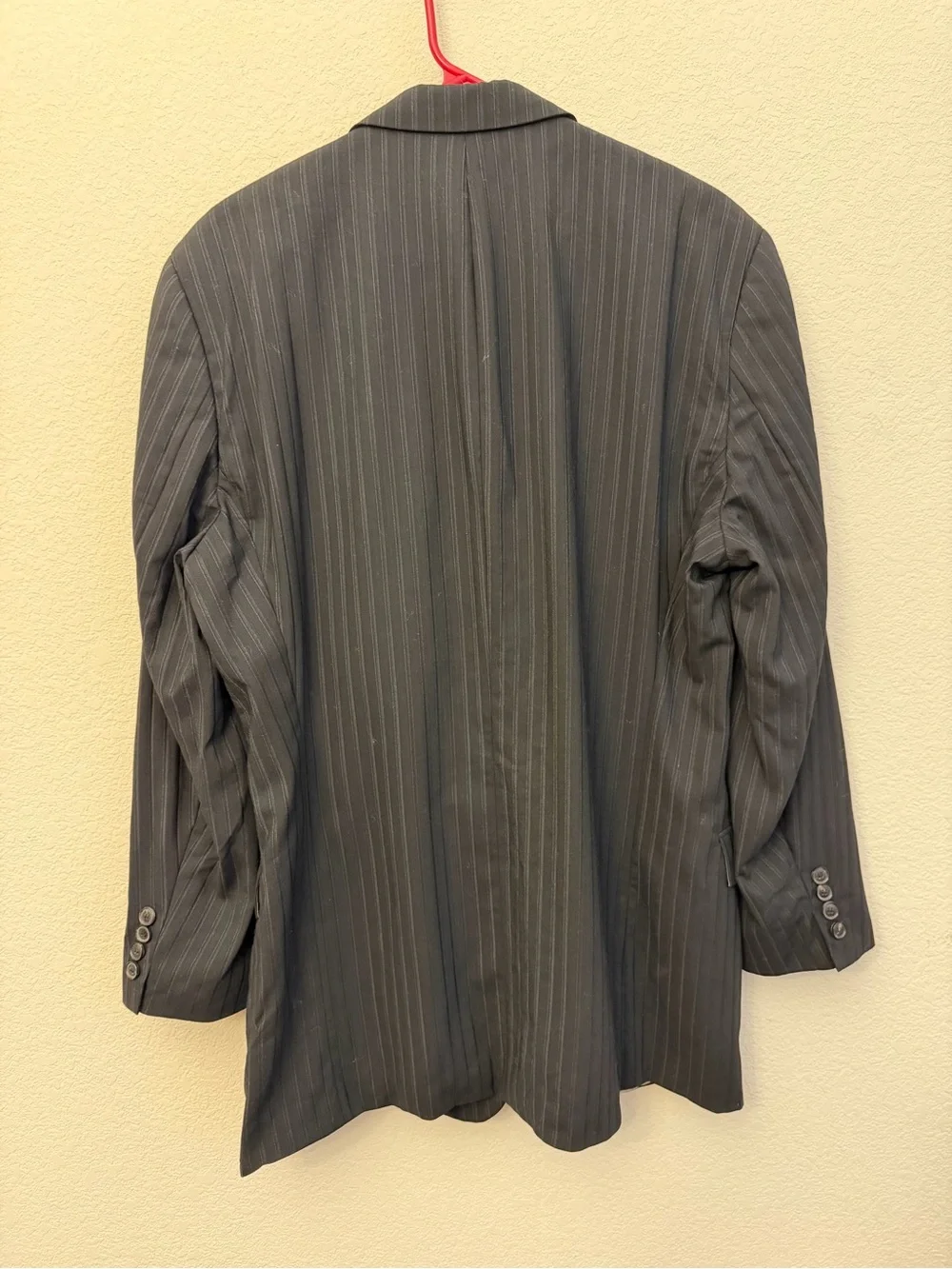 Hugo Boss Sz 44R Black Pinstripe Blazer as seen in Scorsese movie wool Y2K